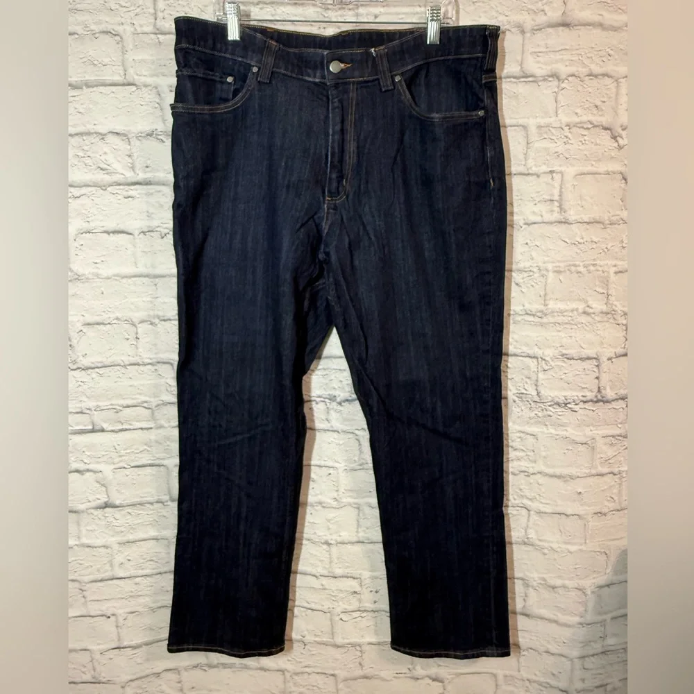 Men's Duluth Trading 40 Grit Dark Blue Jeans, 38x32